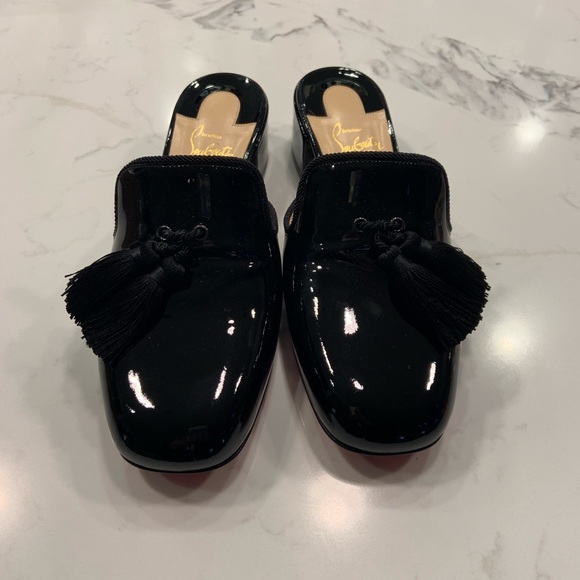 Christian Louboutin Shoes - Christian Louboutin Black Patent Slide Mule